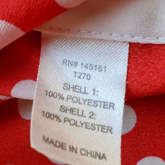 🔺️Charming Charlie Red Polka Dot Print Sleeveless Top Large - Picture 11 of 12